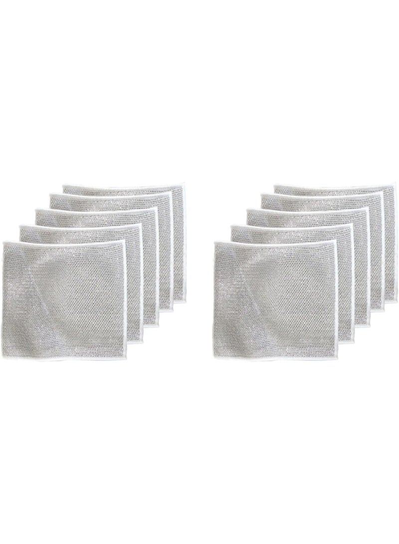 ChicAbode 10PCS ميكروفايبر تنظيف القماش ، تنظيف القماش ، طبقة مزدوجة متعددة الأغراض سلك غسيل الصحون القماش للرطب والجاف ، مطبخ المنزل مطبخ شبكة تنظيف القماش ، 20 * 20 سم - Image 1